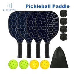 Pickleball-peddels USAPA-goedgekeurde set Rackets Honingraatkern 4 ballen Draagbare rackethoes Draagtas Cadeauset Binnen Buiten 231225