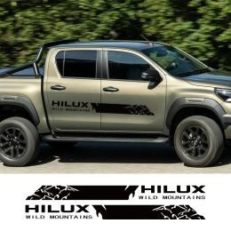 Pickup Door Side Stripes Autocollant pour Toyota Hilux Vigo Revo Truck Wild Mountains en vinyle décor couvre les décalcomanies automobiles accessoires