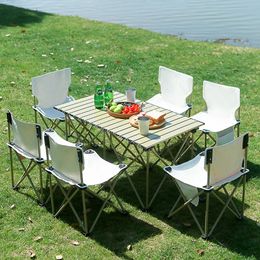 Ensemble de chaise de table de pique-nique pliant Camping randonnée équipement portable fournitures pliable léger nature randonnée mobilier d'extérieur 240124