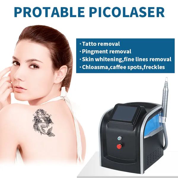 Pico Laser Machine Q Swiched Nd Yag Tattoo Removal Device 755 Nm Honeycomb Tip Hollywood Peeling Carbon Powder Peel pour le rajeunissement de la peau Pigment Remove Equipment