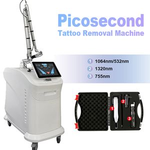 Machine de retrait de tatouage au laser Pico 1064nm 532nm 755nm 1320nm ND Yag Laser picoseconde Supprimer le pigment de tache de rousseur Sourcil Traitement de poupée noire Dispositif de beauté Q-Switch