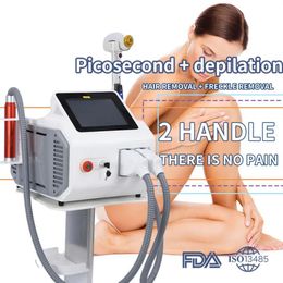 Pikosekunden 2 in 1 Hochleistungs-Laserdioden-Schönheitsmaschine, schmerzloser Laser, dauerhafte Haarentfernung, Tattoo-Entfernung, Pigmententfernung, Akne-Behandlung, Hautverjüngung