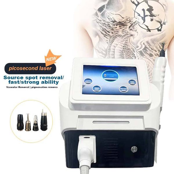 PICOSECOND TATOO REPOLATION Q SWITCH LASER 1064NM 532NM 755NM Pigment de tatouage Freckles Sun Spot Retroval Machine Nd Yag Laser Pico Deuxième