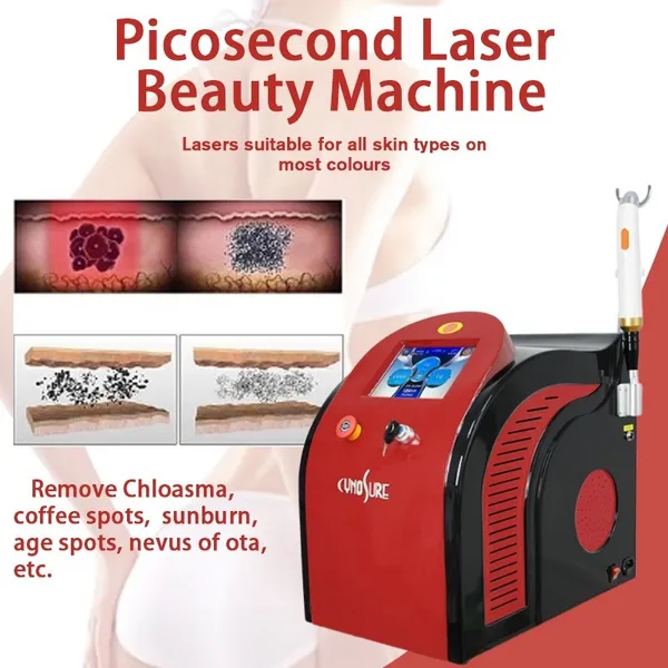 Épilation au laser picoseconde Soins de la peau Enlèvement des cicatrices Pico Tatouage coloré Machine à peau de carbone