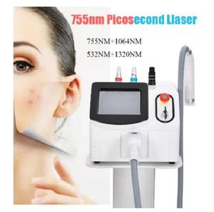 Máquina de eliminación de tatuajes con láser de picosegundo Nd Yag Laser 755nm 1064nm 532nm 1320nm Máquina de belleza con máquina de pico para blanquear la piel con cáscara de carbono