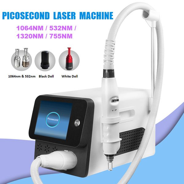 Picolaser Tattoo Repoval Machine de raffination cutanée Q Commutateur ND YAG Pigments laser Remover Whitening Black Doll Doll White Doll Skin Therapy Equipment Beauty