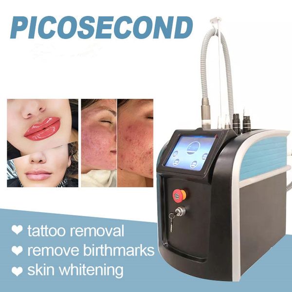 Picoseconde Nd Yag Laser Carbon Peeling Enlèvement de la pigmentation du tatouage Pico Rajeunissement de la peau 755nm 532nm 1064nm Enlèvement des pigments Utilisation en salon de beauté