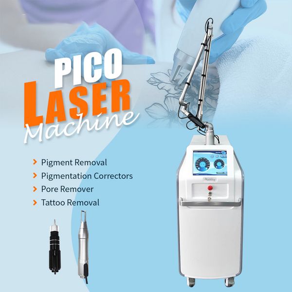 Picosegundo Pico Máquina de eliminación de tatuajes con láser Pigmento Eyeline Spots Remover Q Switched ND Yag Láser Cuidado de la piel facial Salón Uso en el hogar