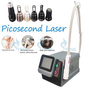 Picosecond Q Switched Nd Yag-lasermachine met 6 tips Niet-invasieve tattoo-verwijdering Pigmentatie-sproetbehandeling