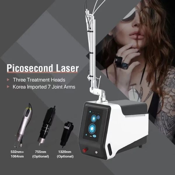 Machine de retrait de tatouage picoseconde 1064nm laser Nd Yag pulsé long Q-switch laser picoseconde enlever les tatouages Machine laser de retrait de tatouage