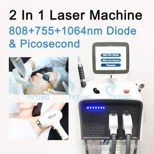 Picosegundo Longitud de onda triple 808nm 755nm 1064nm Máquina de eliminación de tatuajes con láser de diodo Eliminación de líneas de ojos Pigmentación de manchas de café