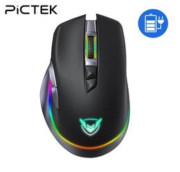 Pictek PC255 Gaming Mouse Wireless 10000 DPI RGB Ratones ergonómicos recargables con 8 botones programables para PC 2106099136460