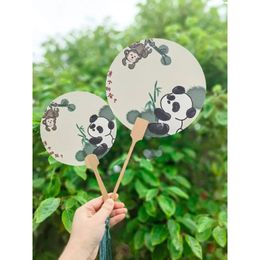 Image Style chinois Panda peinture produits imprimés bambou main rétro ventilateur réseau rouge ventilateur été attraction touristique produits 240104