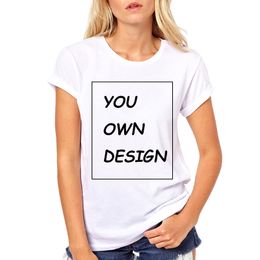 Afbeeldingverwerking Hoge kwaliteit Aangepaste vrouwen T -shirt Afdrukken uw eigen ontwerp QR Codep o Casual t shirts 220614
