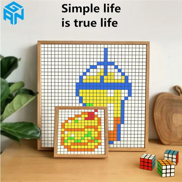 Picube Gan Mosaic Cubes 6x6 Diy Puzzle Magic Cube magnétique 10x10 Cube Cube Mosaic Paintes décoratives Toys for Children 240326