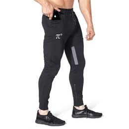 Pidogym Heren Gym Jogger Broek Casual Slim Fit Bodybuilding Tapered Sweatpants with Rits Pockets voor Training Running Workout LJ201104