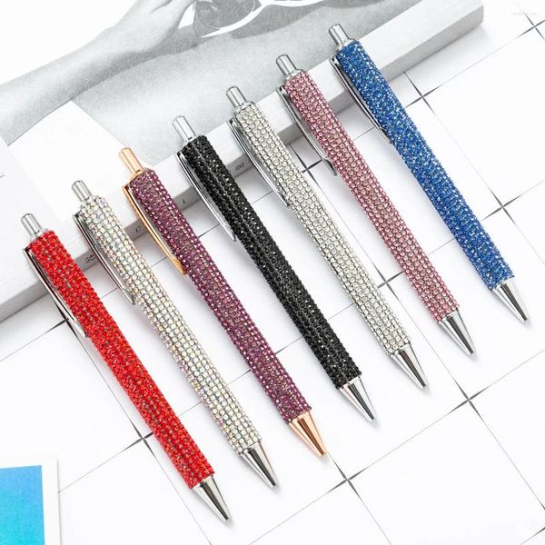 Piece Ballpoint stylo Luxury Rignestone mignon mariage rose rose Stationry Metal Stationery Bureau de bureau de haute qualité stylos