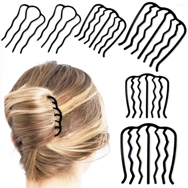 Pieza de peines laterales para el cabello, Clip de horquilla, Pin para dientes, palo para moño Updo, accesorio de peinado Vintage en forma de U