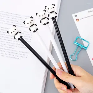 Pièce Lytwtw's Papeterie Gel Stylo Mignon Panda Dessin Animé Neutre Fournitures Scolaires Bureau Suppl Étudiant Encre Noire