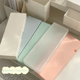 Stuk Mini-etui Eenvoud Doorschijnende doos Effen kleur Serie Briefpapieropslag DIY Decoratieve hoes