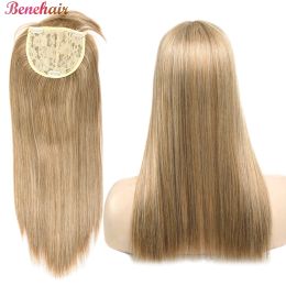 Pieza piezas de cabello de benéato de benéfica 3 clips en una pieza cabello recto 17 '' Topper de cabello de fibra de alta temperatura para mujeres