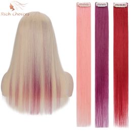 Pièces Choix riches 16 '' Clip de cheveux humain raide coloré en clip coloré dans les extensions de cheveux pour les femmes et les enfants