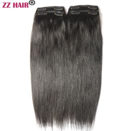 Pièce ZZHAIR 100G200G 16 "28" Machine faite Remy Hair quatre pièces 4pcs Set Clipsin 100% Extensions de cheveux humains Natural Straitement