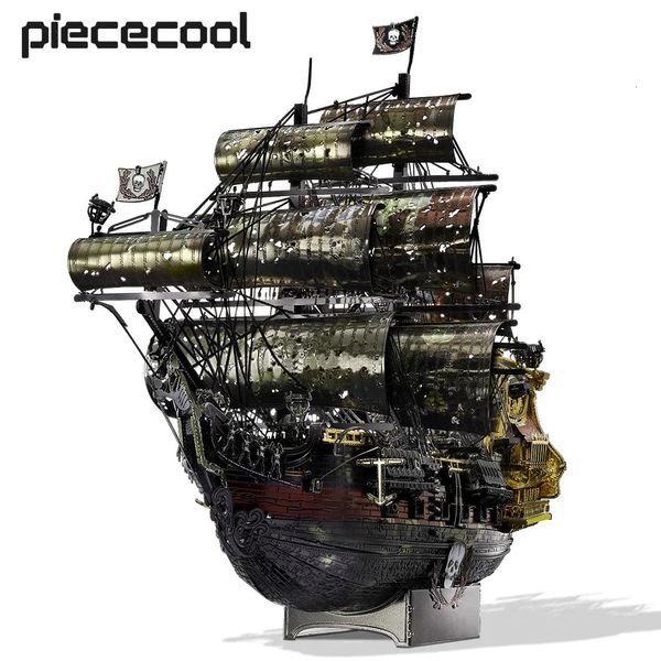 Piegia 3D Metal Puzzle The Queen Annes Revenge Jigsaw Ship Barco Pirata Kits de construcción de modelos de bricolaje para adolescentes Teaser de cerebro 240509