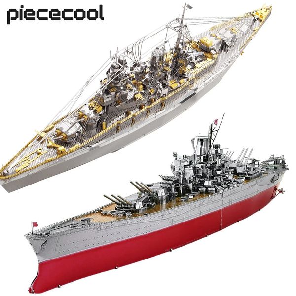 Piececool Puzzles 3D Yamato Nagato classe cuirassé modèle de construction Kit bricolage bateau jouets pour adulte casse-tête cadeaux d'anniversaire 240319