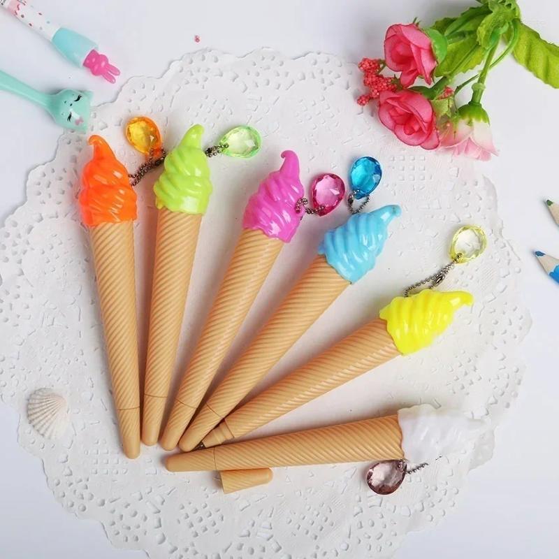 Pieces/batch 0.38 Mm Ice Cream Shape Gel Pen Cartoon Writing Cute Children's Day Gift School Supplies Kawai Stationery