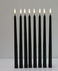 Pièces noires sans flamme scintillante batterie de Noël à LED Cougies votives de Noël 28 cm de long chandeliers pour le mariage can9366974