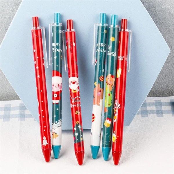 Stylo à Gel rétractable de dessin animé, pièces d'écriture amusante de noël pour étudiants, récompense de classe, friandises de fête