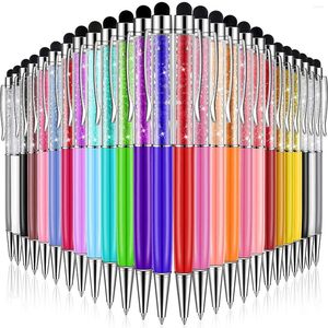 Piezas Crystal Ballpoint Pen Stylus Bling Pens Glitter Diamond Escritura 2 en 1 para pantallas táctiles