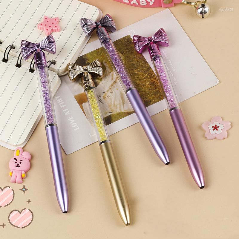 Pieces Lytwtw's Stationery Bow-knot Ballpoint Pen School Office Supplies Cute Kawaii Sweet Lovely Pretty Diamond Funny Pens