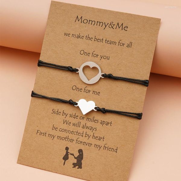 Conjunto de pulseras para madre e hija, piezas para combinar con la cadena de eslabones de regalo de joyería de la hija de los deseos