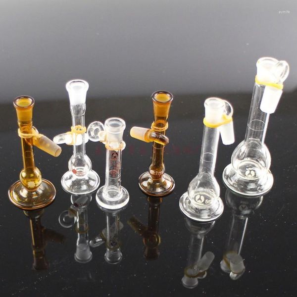 Piezas/paquete 1/2/5/10mL vidrio transparente/marrón matraz volumétrico laboratorio química cristalería