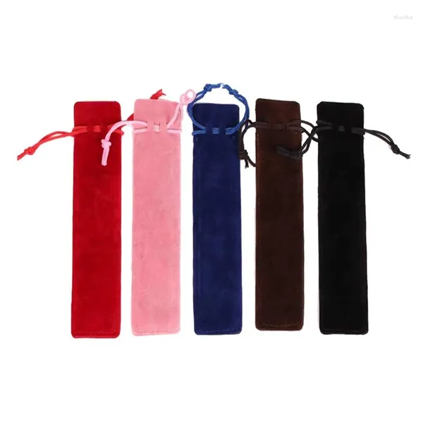 Pièces pochette à stylos en velours, sac à cordon, étui à crayons pour et (mélange de couleurs)