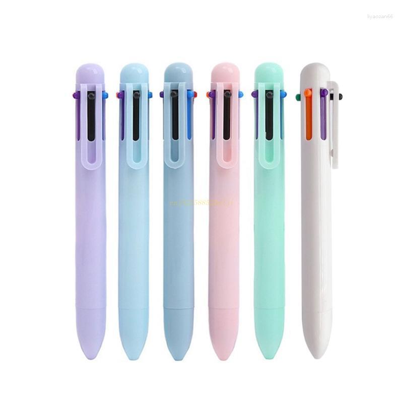 Pieces Retractable Ballpoint Pens 6 Color-in-One Nib Write Smoottly Drop