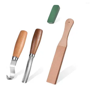 Kit d'outils de sculpture sur bois, cuillère, couteaux à crochet avec ciseau à Gouge, ensemble de cuillères