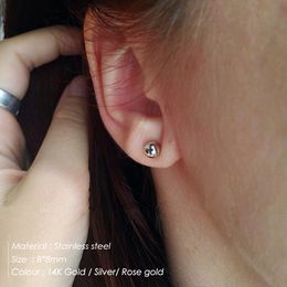 Boucles d'oreilles percées allergiques pour femmes en acier inoxydable petites boucles d'oreilles géométriques vente en gros/livraison directe bijoux de mode