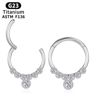 Boucles d'oreilles industrielles pour femmes et filles, Piercing Cartilage, anneaux de nez, Tragus, Zircon, titane, septum, Helix G23, bijoux pour le corps, cadeau pour filles