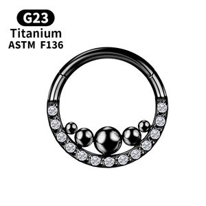 Piercing kraakbeen titanium septum scharnier tragus oorbellen goud zirkoon segment neusring clicker industriële lichaamssieraden