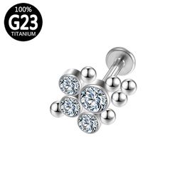 Piercing cartílago Tragus Helix encantador labio Stud oreja G23 pendientes de circón Industrial tabique titanio cuerpo joyería Labret Sexy