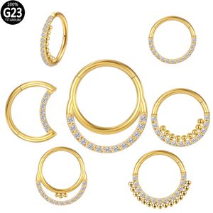 Piercing Daith Helix Septum, anneau de nez pour femmes, Labret Tragus, corps en or G23 Clicker G23, boucles d'oreilles Sexy en titane, bijoux de Cartilage