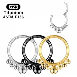 Piercing Industriële Neuspiercings Hoop Helix Vrouwen Titanium G23 Kraakbeen Scharnierende Segment Oorbellen Labret Goud Clicker Lichaam Sieraden