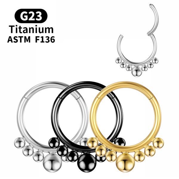 Piercing industriel pour femmes, anneaux de nez, cerceau Helix, titane G23, Cartilage, Segment articulé, boucles d'oreilles Labret, or, Clicker, bijoux pour le corps