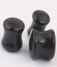 Joyería piercing F48 mezcla 7 tamaño 100 piezas acrílico negro tapón de oído túnel de carne2671260
