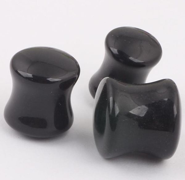 Joyería piercing F48 mezcla 7 tamaño 100 piezas acrílico negro tapón de oído túnel de carne4649640