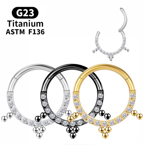 Piercing nez anneau Cartilage Tragus Daith Helix titane boucles d'oreilles Sexy Helix Zircon G23 Septum Labret bijoux de corps industriel