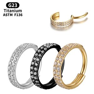 Piercing Titanium Septum Scharnier Segment G23 Kraakbeen Kristal Neuspiercings Hoop Tragus Oorbellen Vrouwen Industriële Helix Lichaam Sieraden